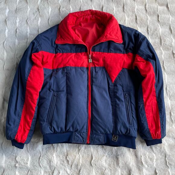 🔥VTG 85” Downhill Racer Down Puffer Jacket Colorblock Retro Outdoor Reversible - Picture 4 of 16